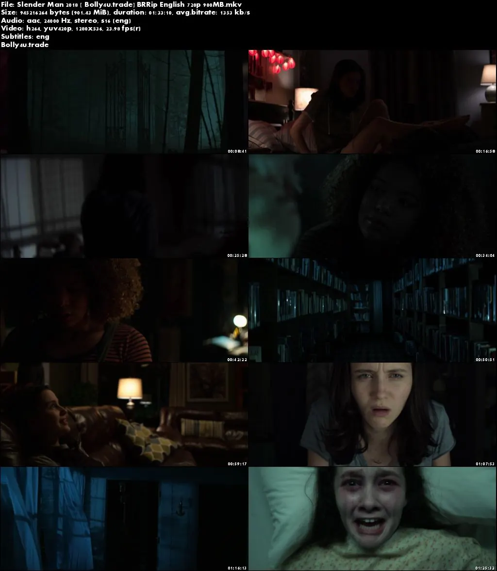 Slender Man 2018 BRRip 300MB English 480p ESub Download