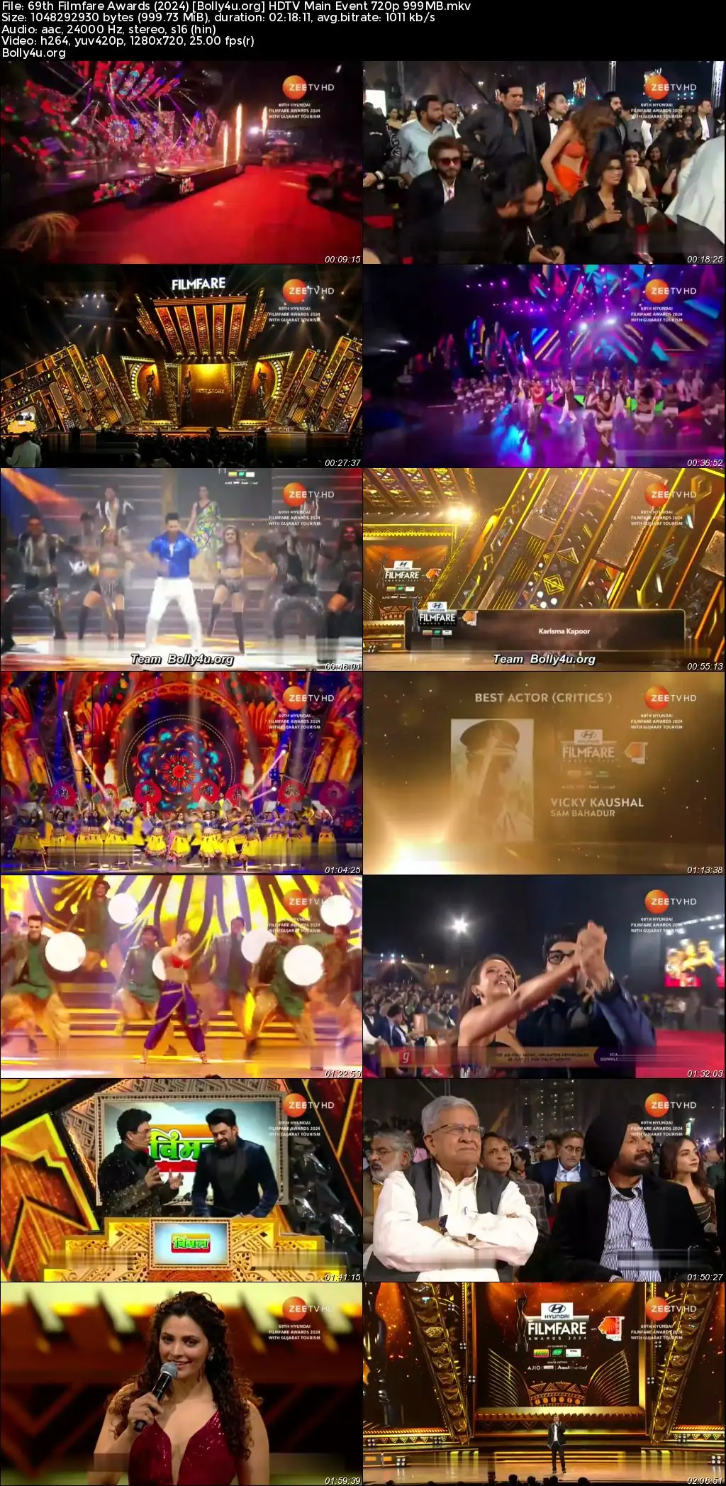 69th Filmfare Awards 2024 HDTV Main Event 720p 480p Download