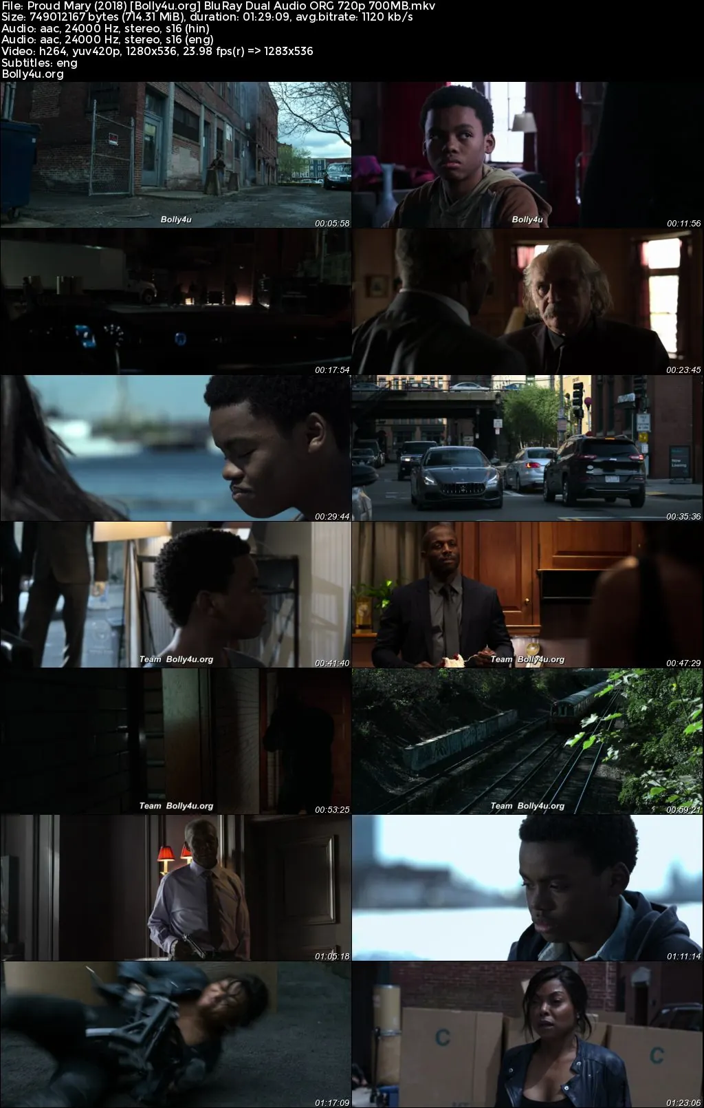Proud Mary 2018 BluRay Hindi Dual Audio ORG Full Movie Download 1080p  720p  480p