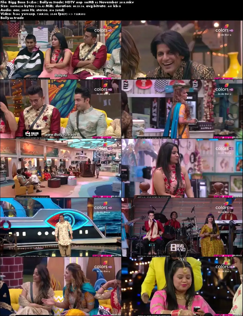Bigg Boss S12E48 HDTV 480p 180MB 03 November 2018 Download