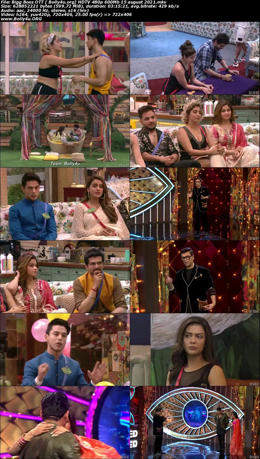 Bigg Boss OTT HDTV 480p 600Mb 15 August 2021 Download