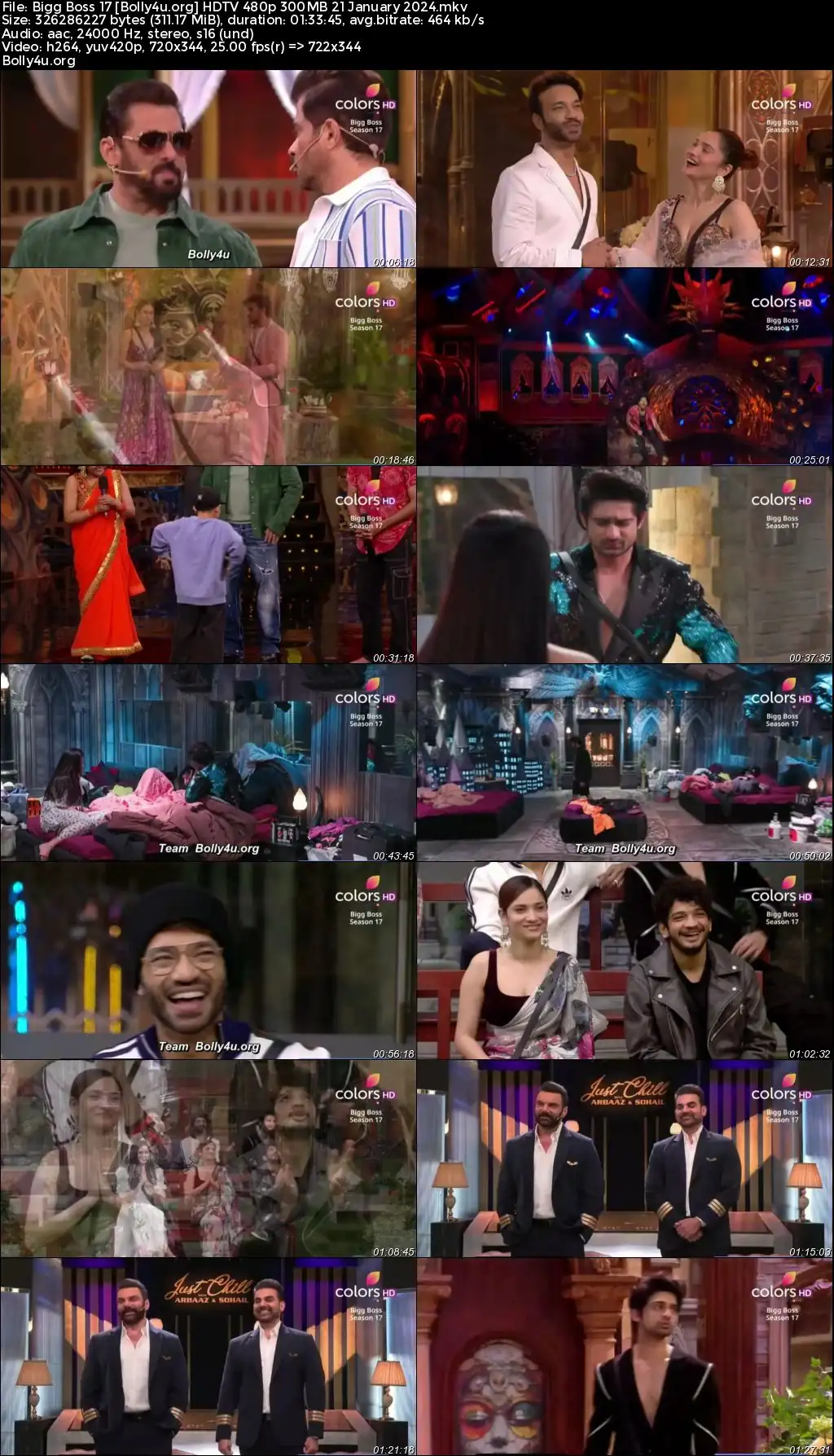 Bigg Boss 17 HDTV 480p 300MB 21 January 2024 Download
