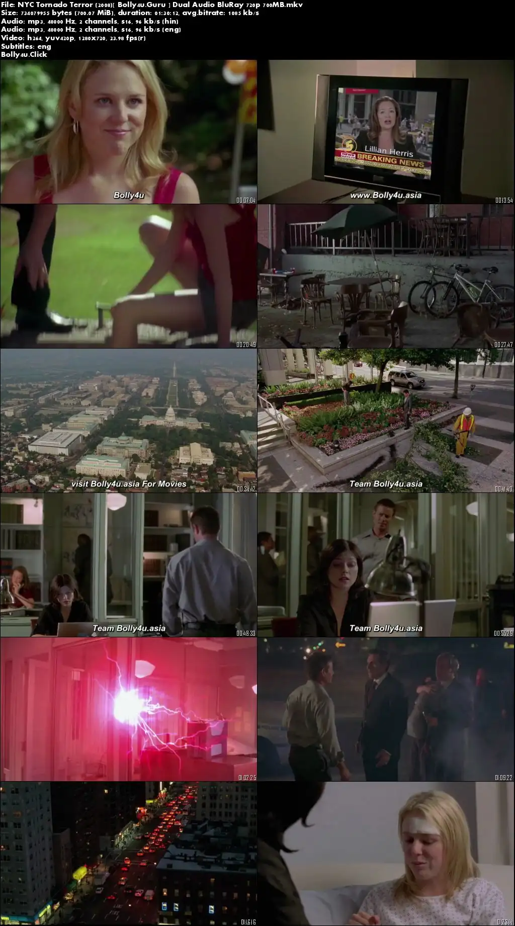 NYC Tornado Terror 2008 BluRay 700Mb Hindi Dual Audio 720p Download