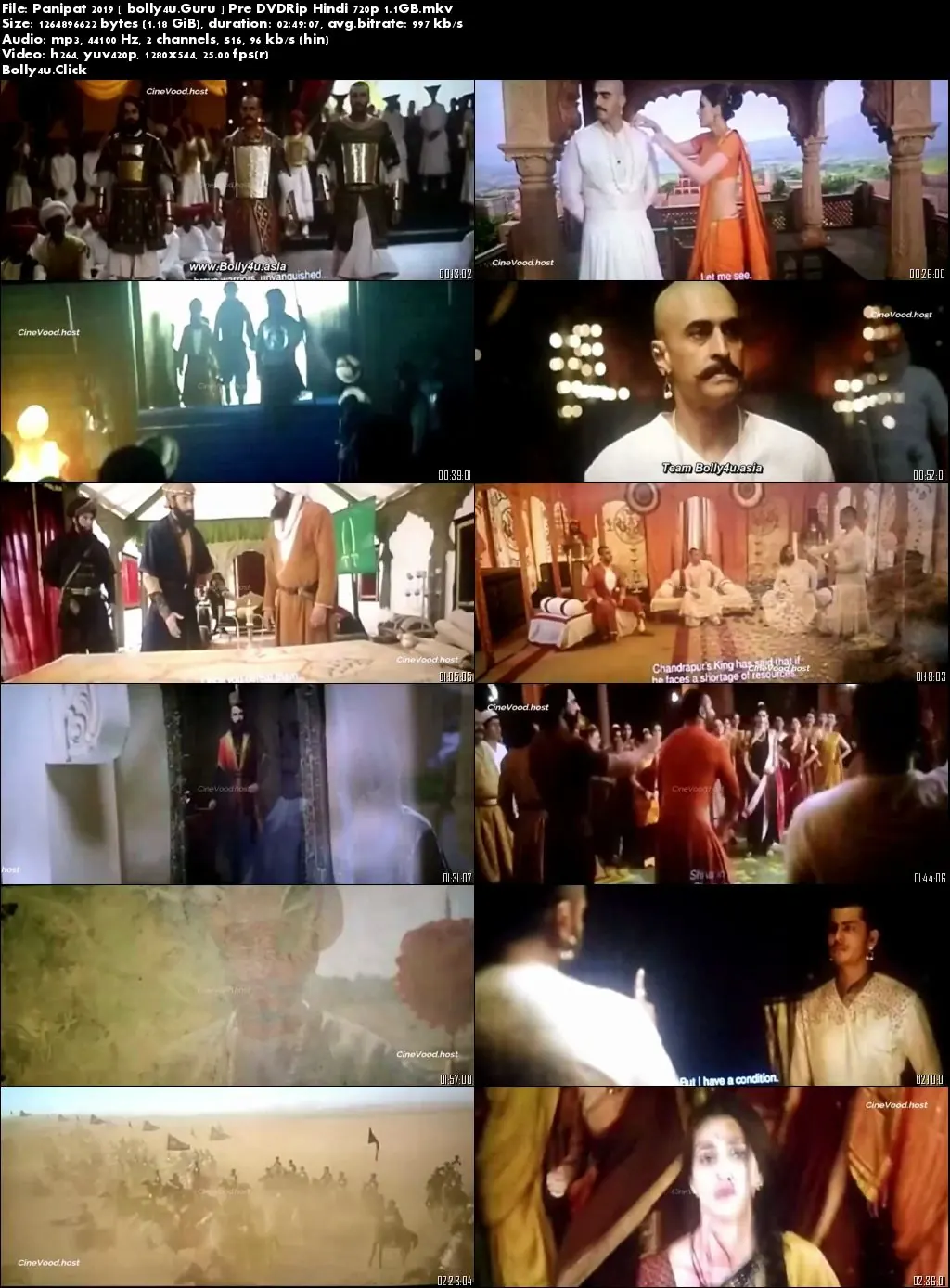 Panipat 2019 Pre DVDRip 1.1GB Full Hindi Movie Download 720p