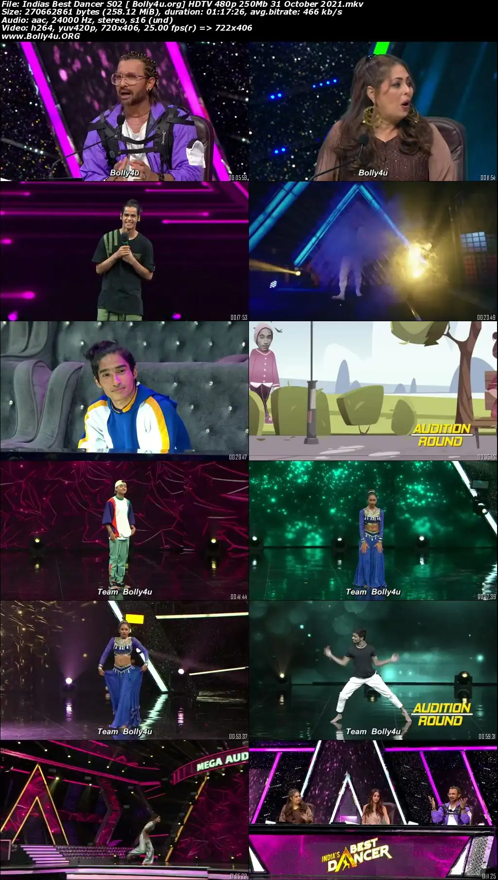 Indias Best Dancer S02 HDTV 480p 250Mb 31 October 2021 Download