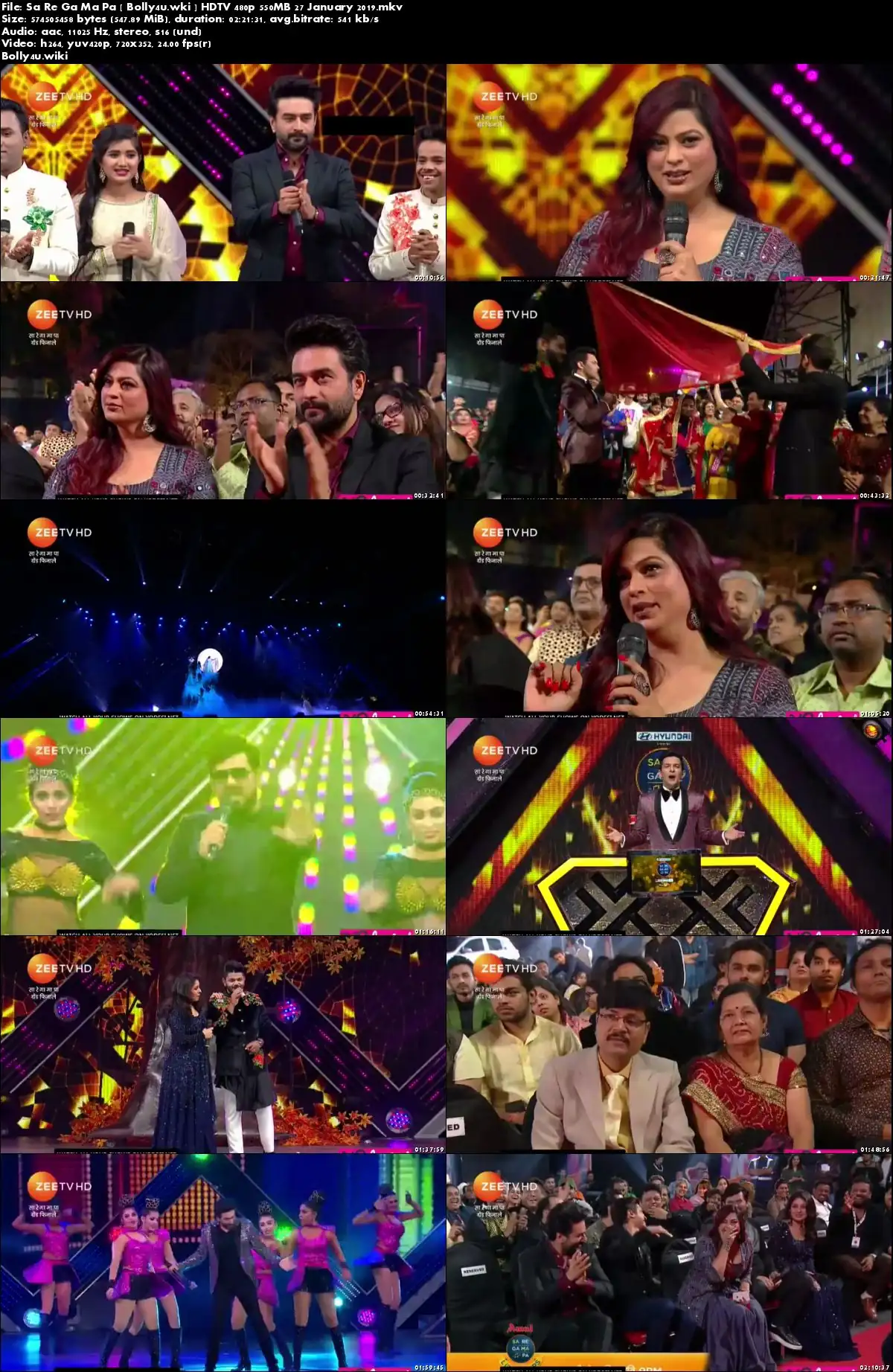 Sa Re Ga Ma Pa HDTV 480p 550MB 27 January 2019 Download