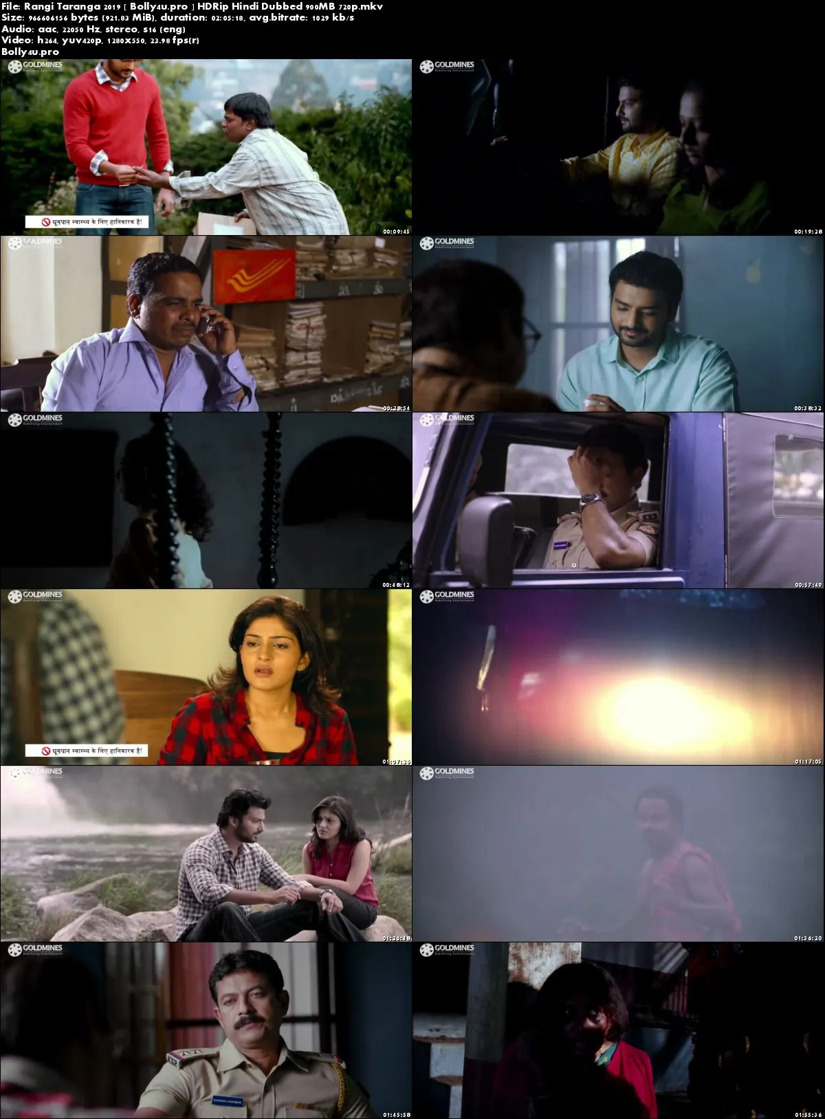Rangi Taranga 2019 HDRip 900MB Hindi Dubbed 720p Download