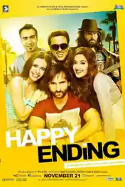 Happy Ending 2014 HDRip 900Mb Full Hindi Movie Download 720p poster | Bolly4u Official