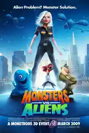 Monsters Vs Aliens 2009 BRRip 300MB Hindi Dual Audio 480p poster | Bolly4u Official