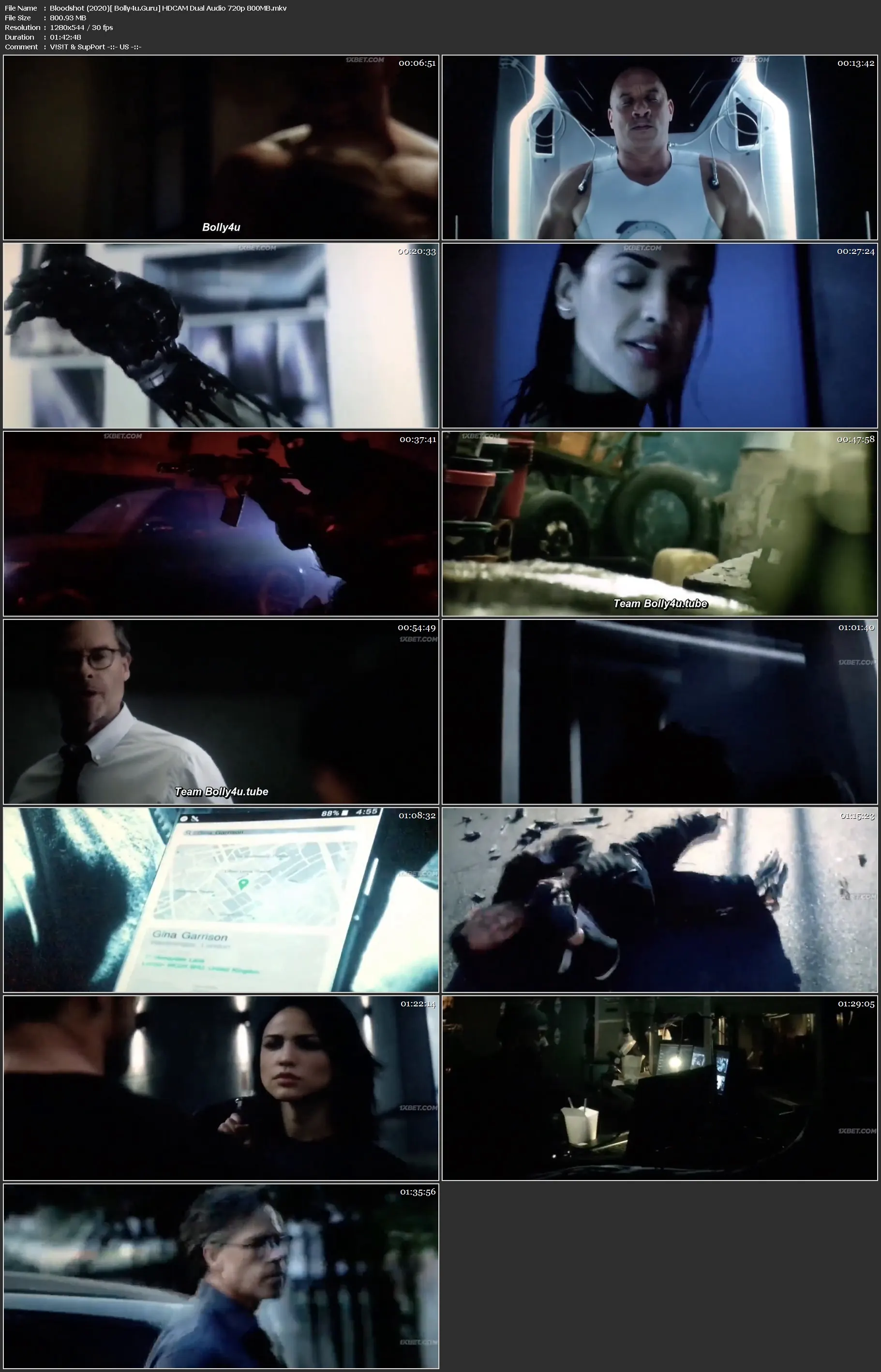 Bloodshot 2020 HDCAM 800Mb Hindi Dual Audio 720p Download