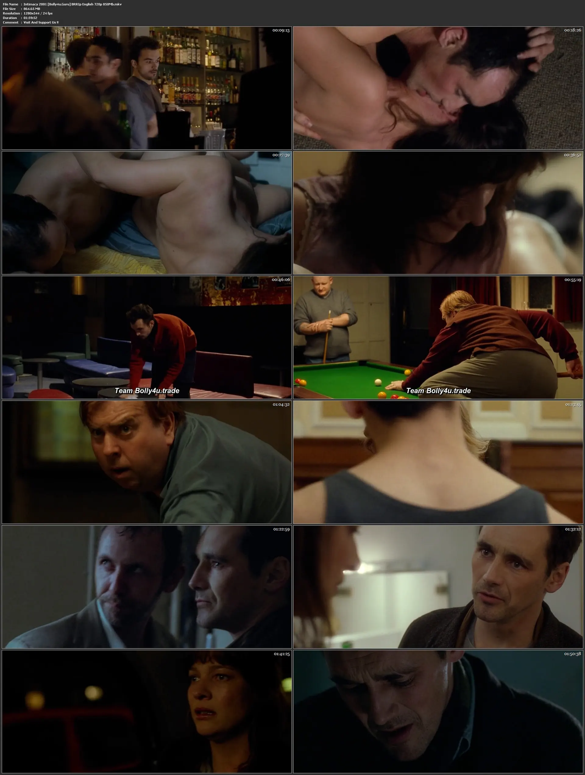 Intimacy 2001 BRRip 400Mb English 480p Download