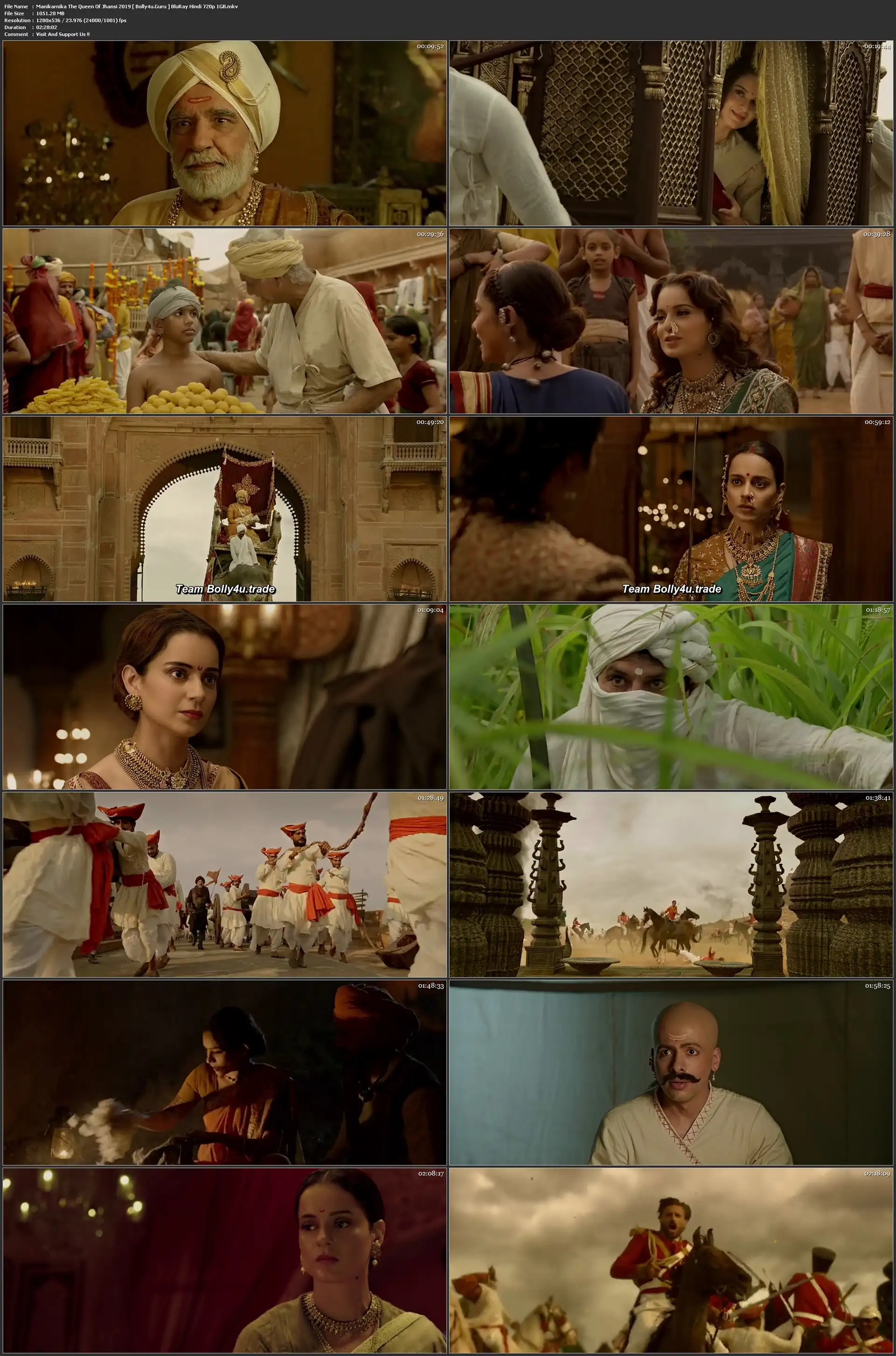 Manikarnika The Queen Of Jhansi 2019 BRRip 400Mb Hindi 480p ESub Download