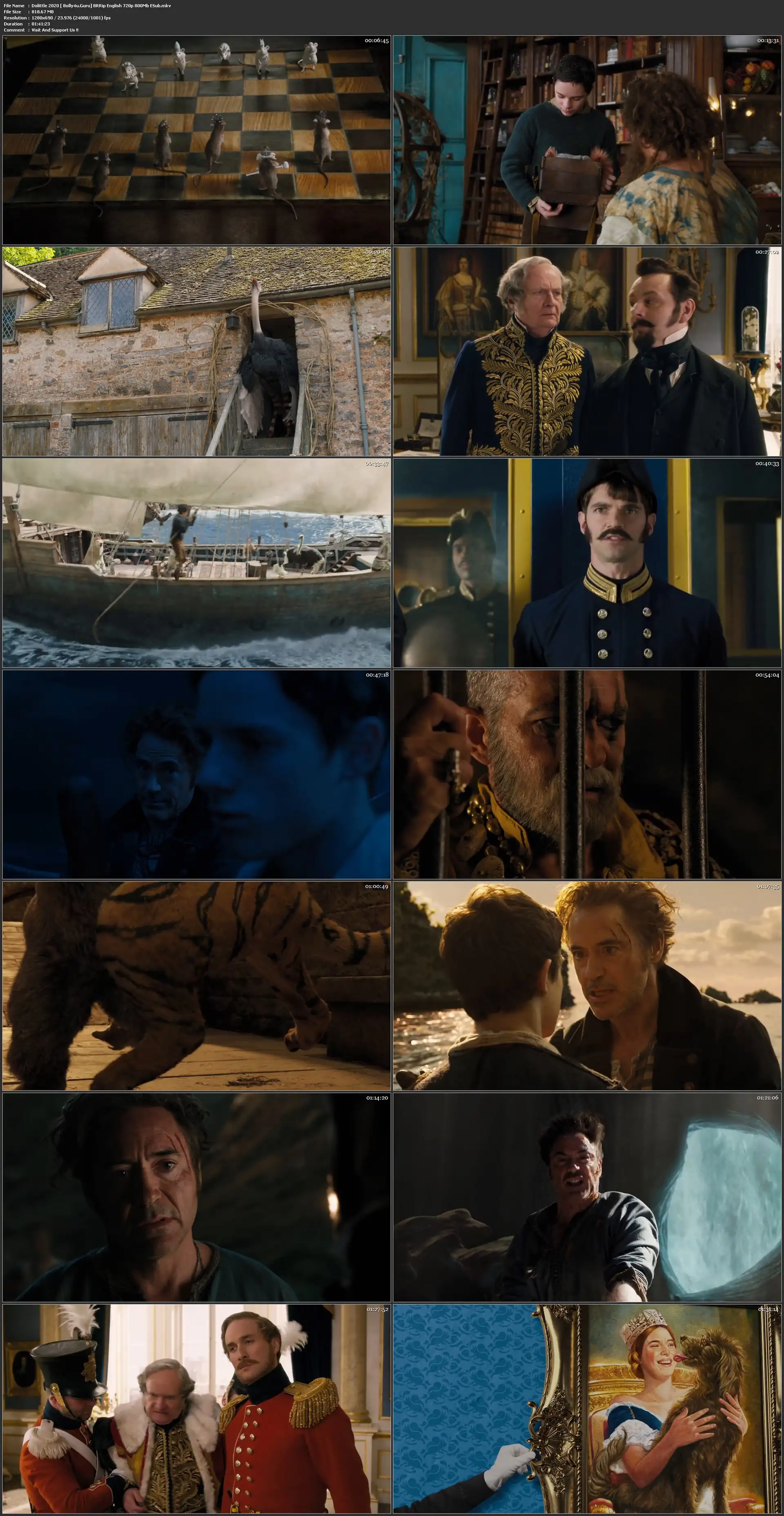 Dolittle 2020 BRRip 800Mb English 720p ESub Download