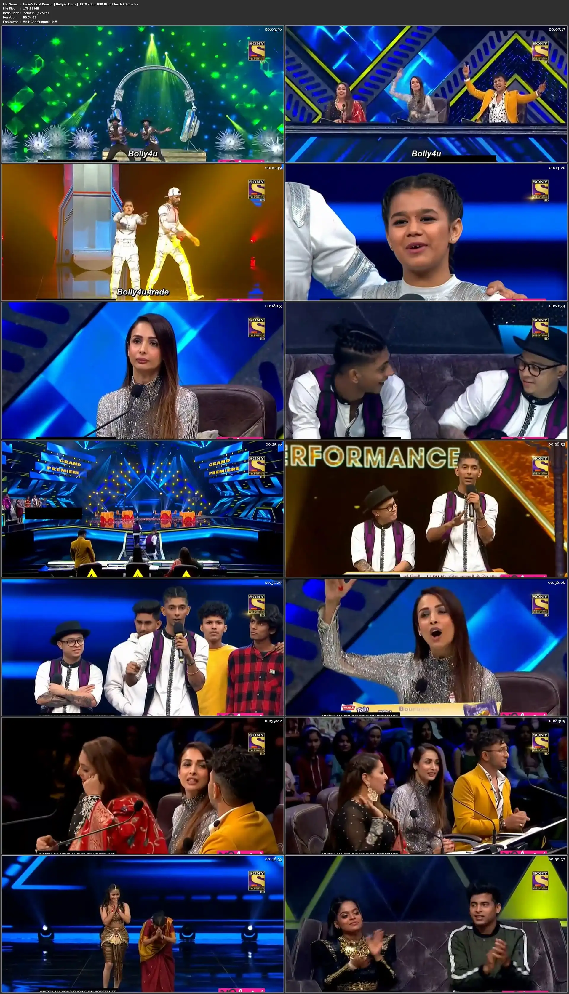 Indias Best Dancer HDTV 480p 180MB 28 March 2020 Download