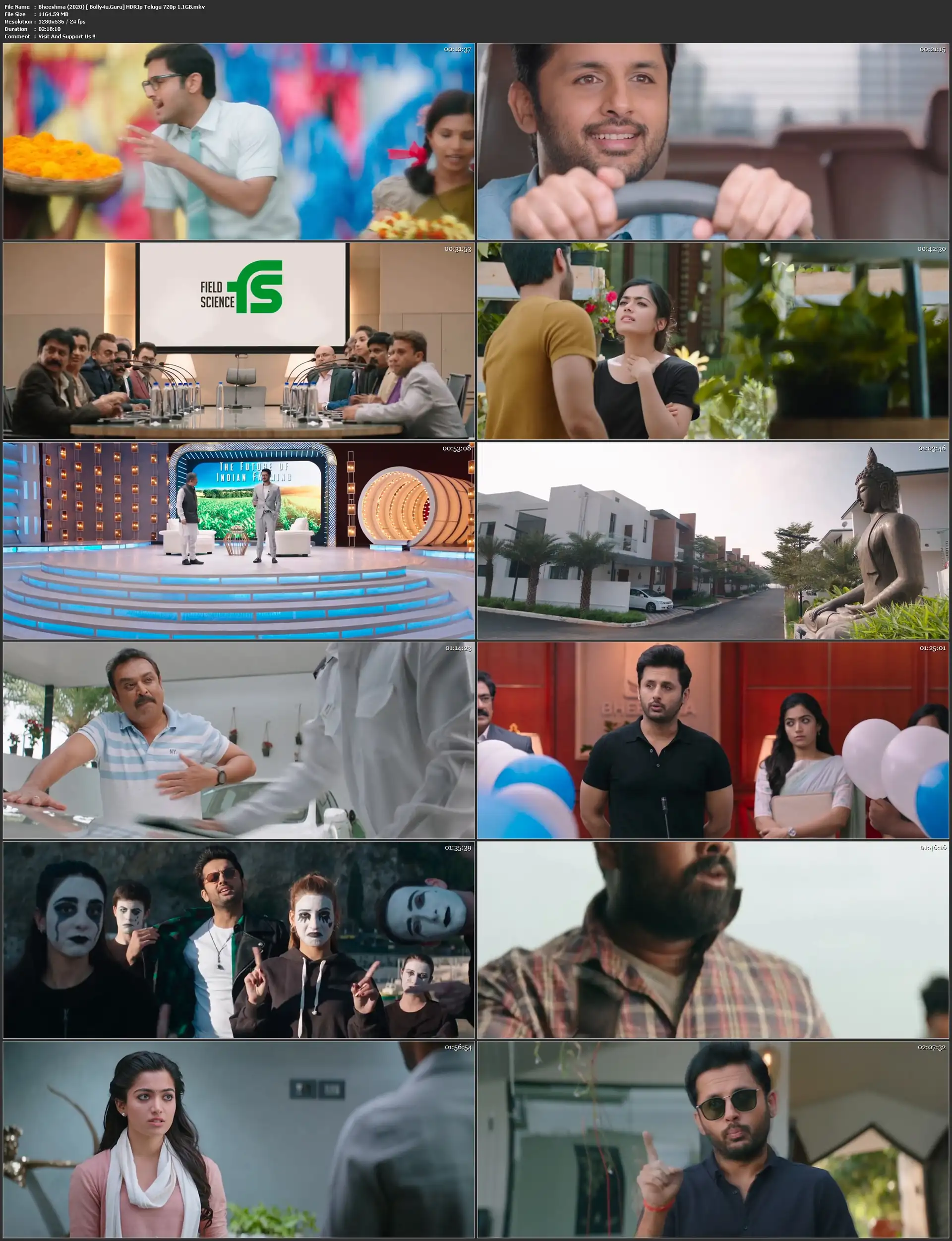 Bheeshma 2020 HDRip 400MB Telugu 480p ESub Download