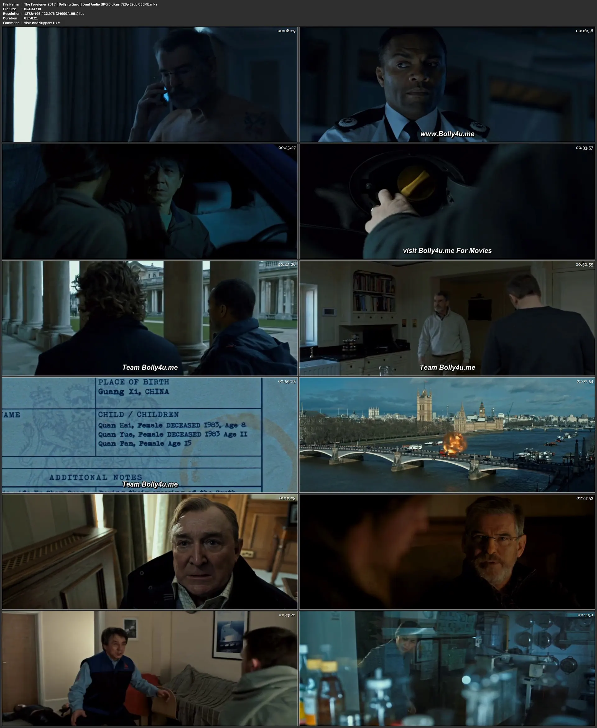 The Foreigner 2017 BRRip 850MB Hindi Dual Audio ORG 720p ESub Download