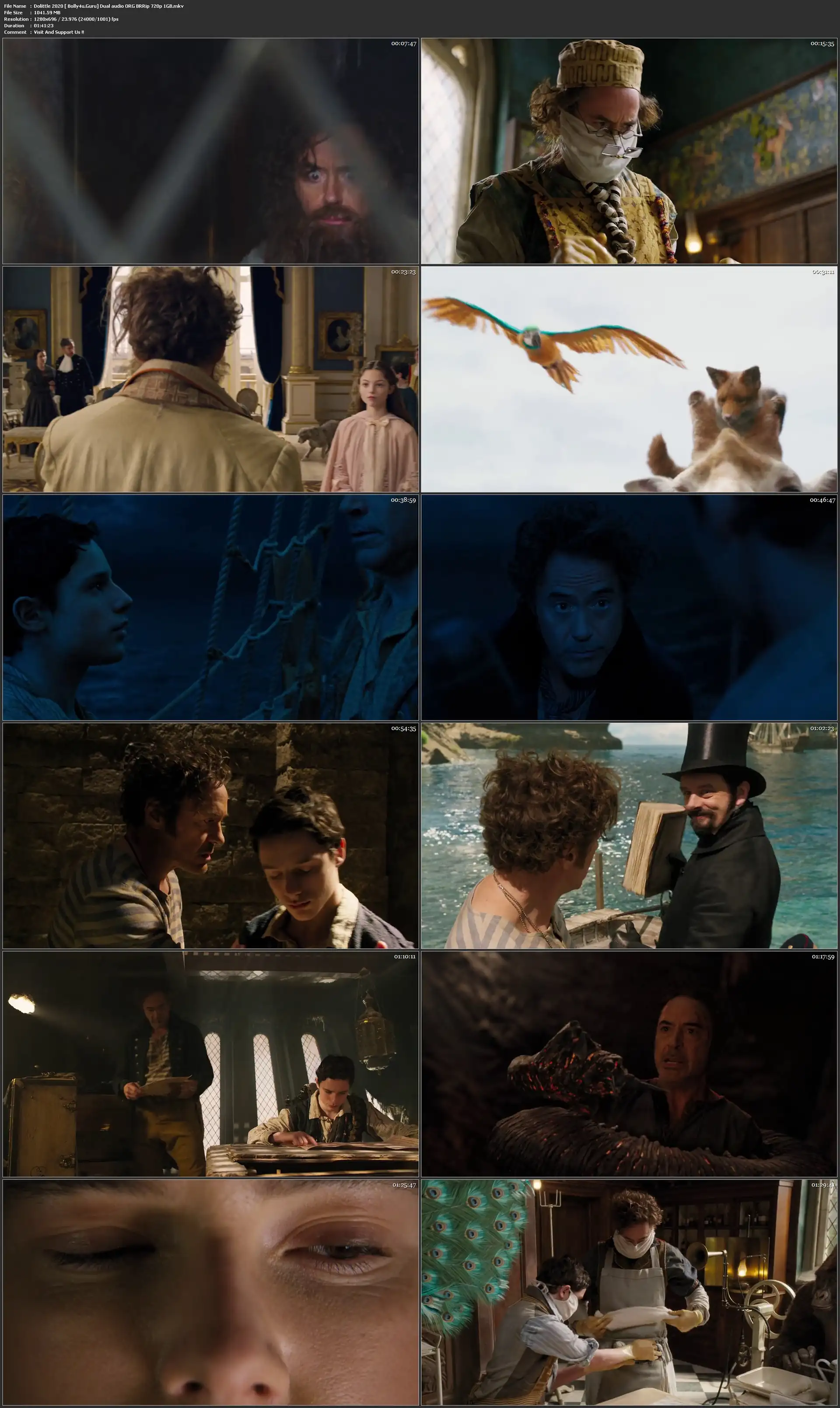 Dolittle 2020 BRRip 1GB Hindi Dual Audio ORG 720p ESub Download