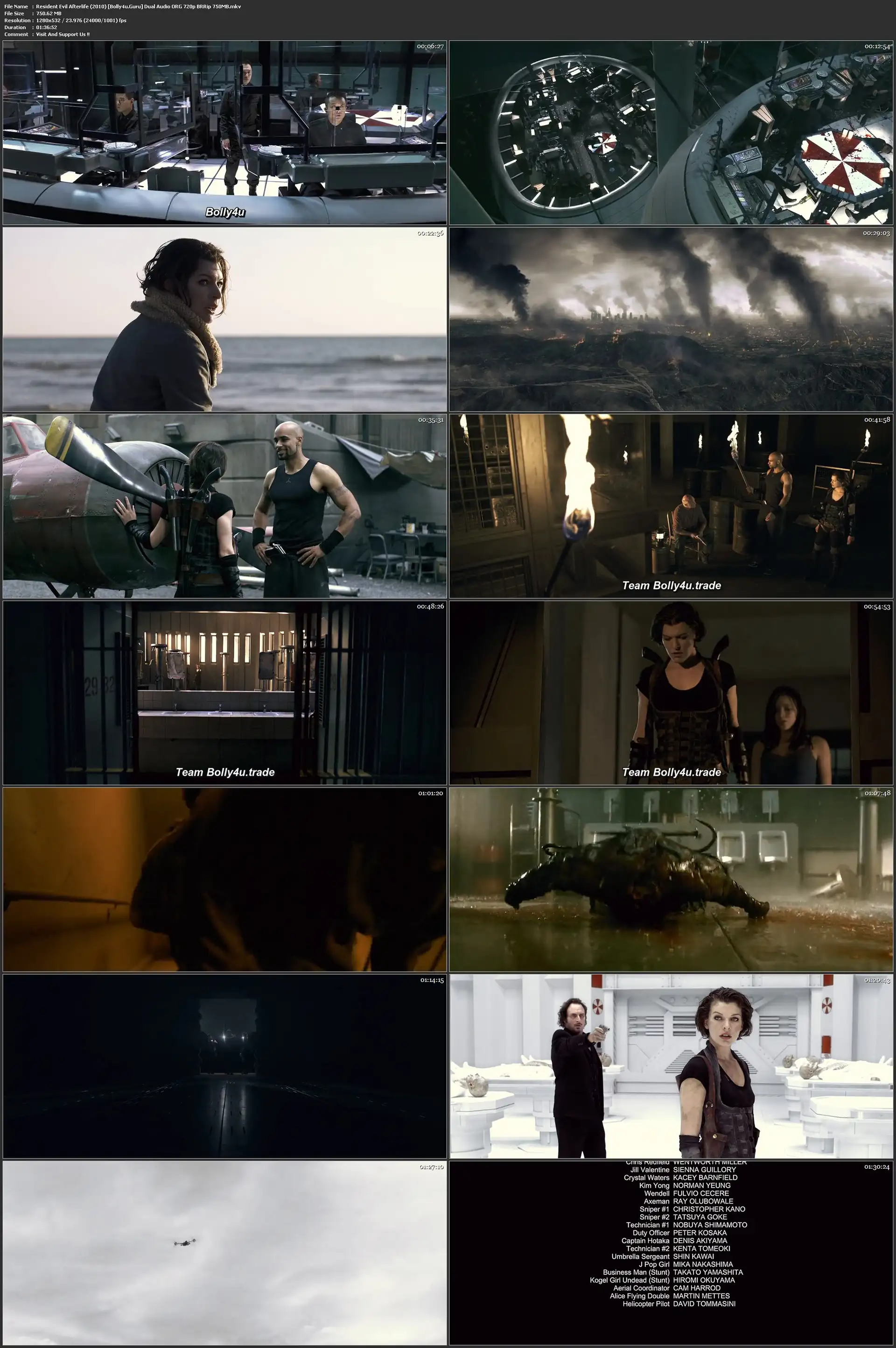 Resident Evil Afterlife 2010 BluRay 750Mb Hindi Dual Audio ORG 720p Download