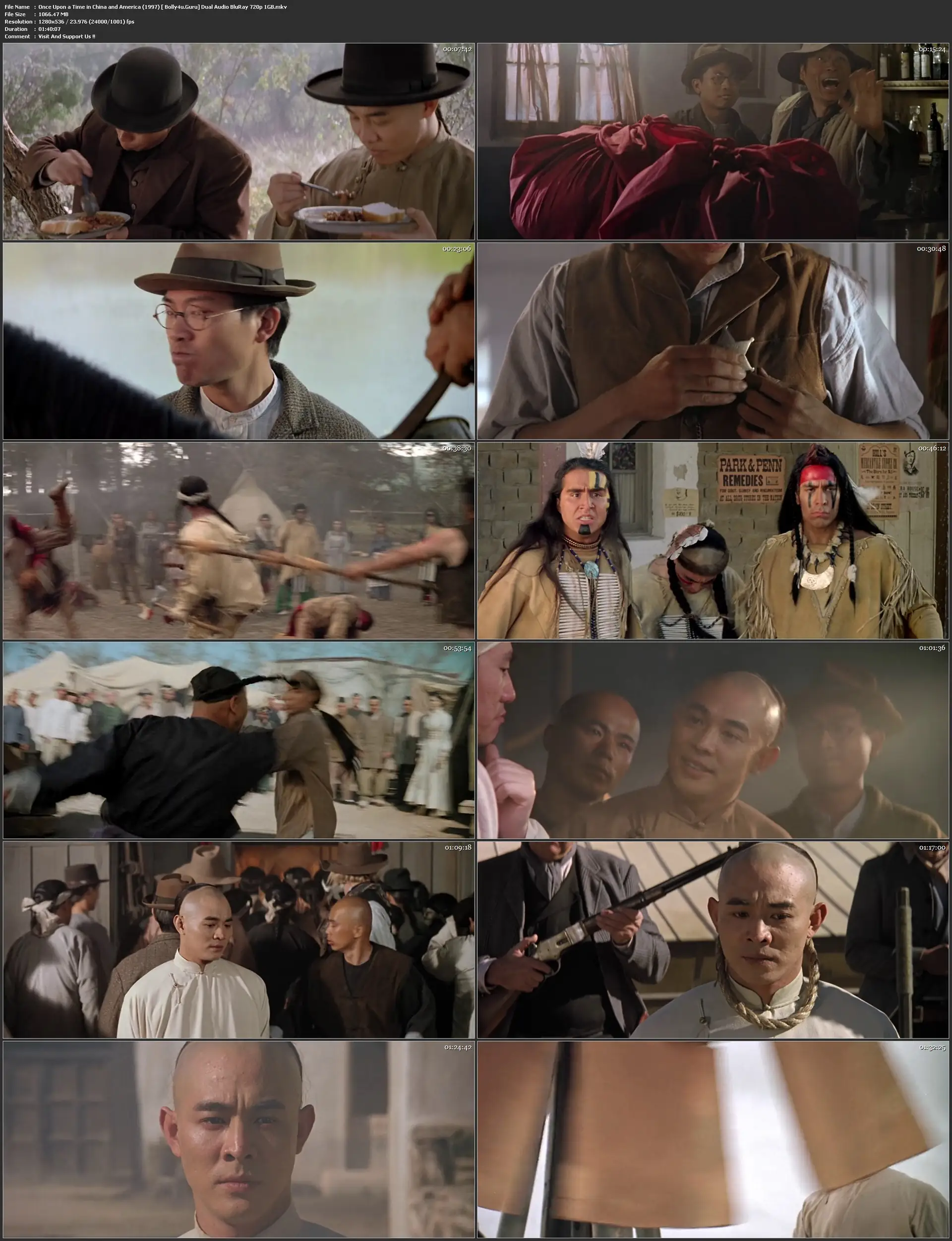 Once Upon a Time in China and America 1997 BRRip 300MB Hindi Dual Audio 480p Download