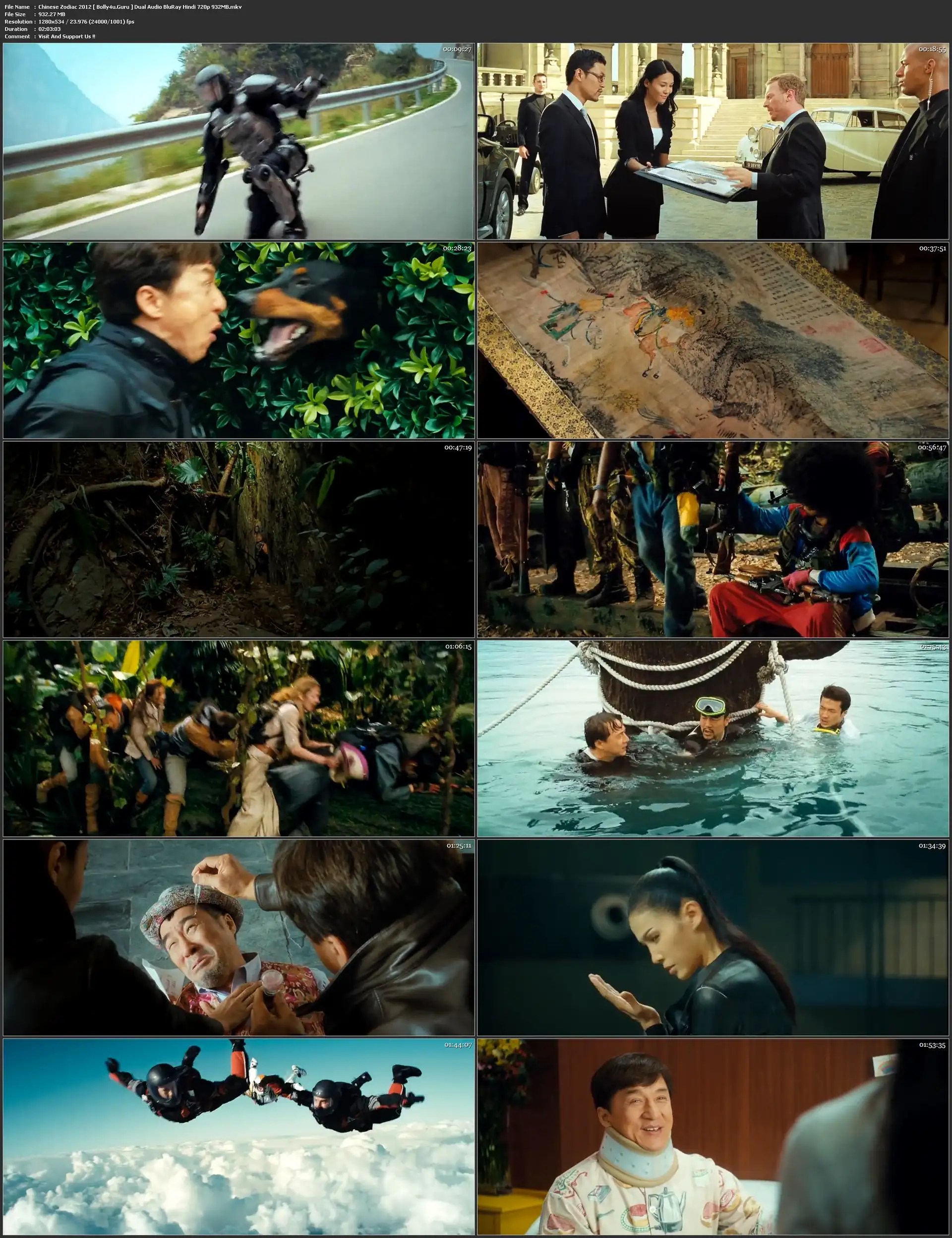 Chinese Zodiac 2012 BRRip 900MB Hindi Dual Audio 720p download