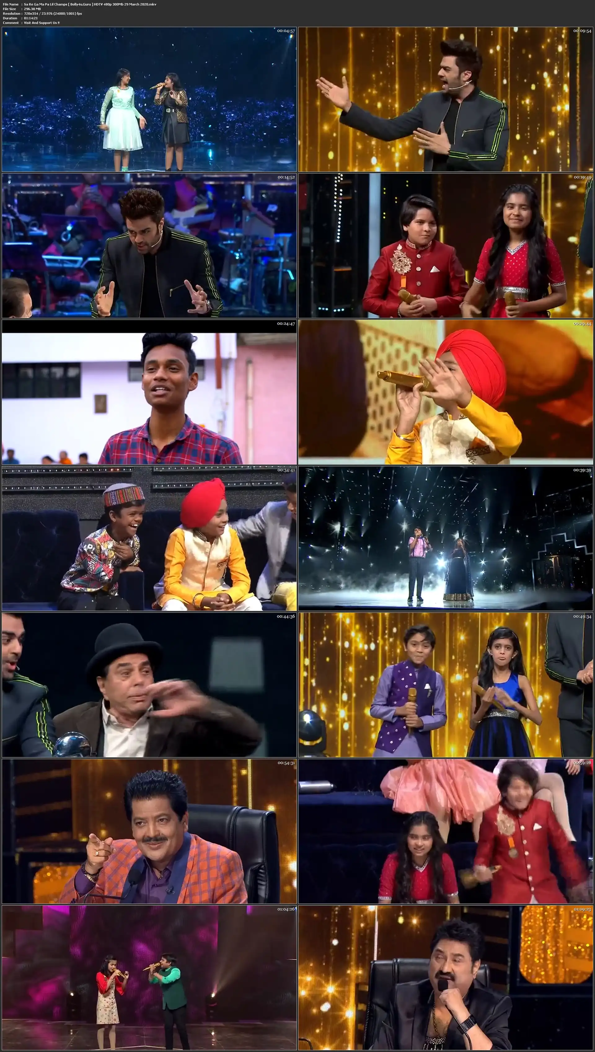 Sa Re Ga Ma Pa Lil Champs HDTV 480p 300Mb 29 March 2020 Download