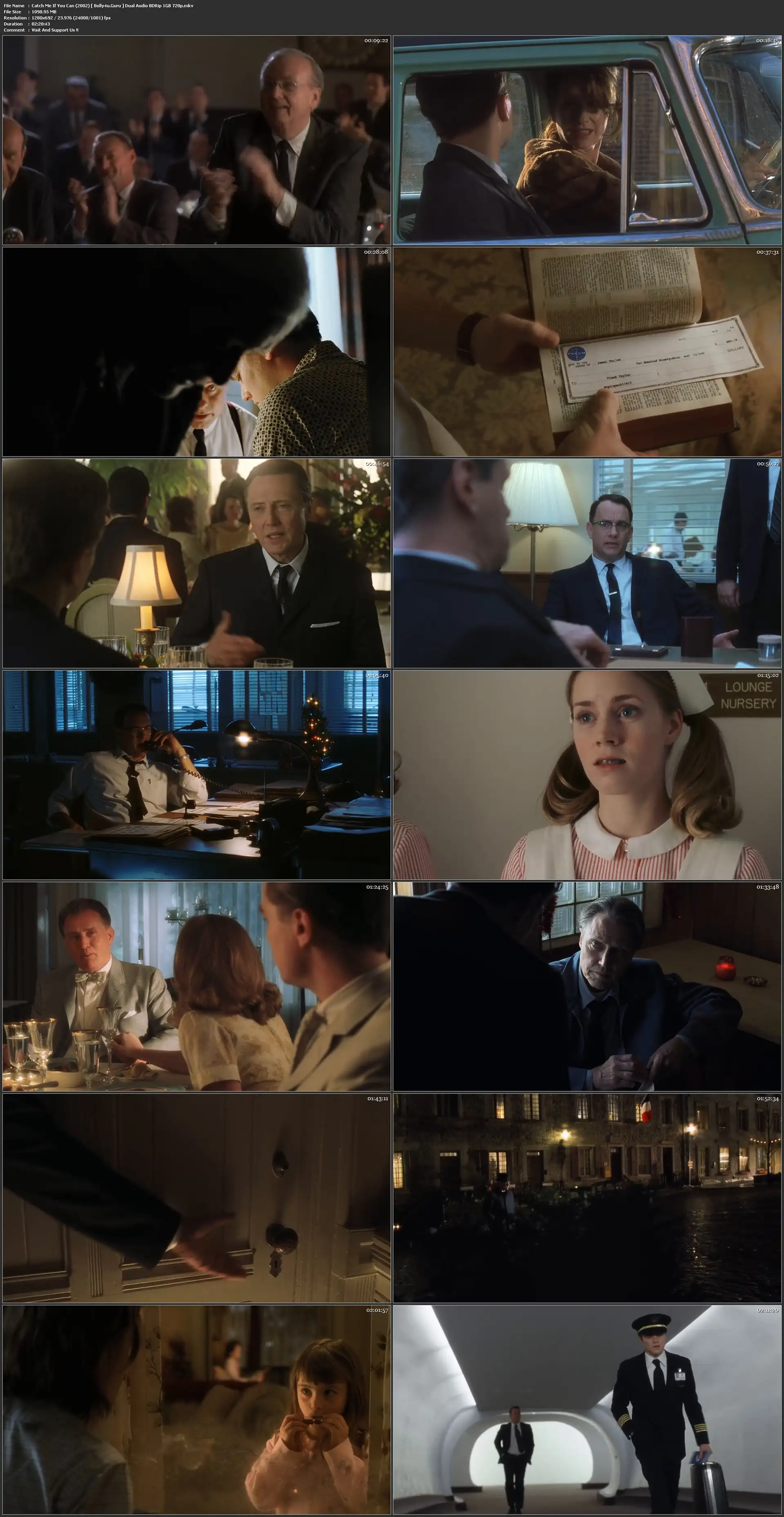 Catch Me If You Can 2002 BDRip 1Gb Hindi Dual Audio 720p Download