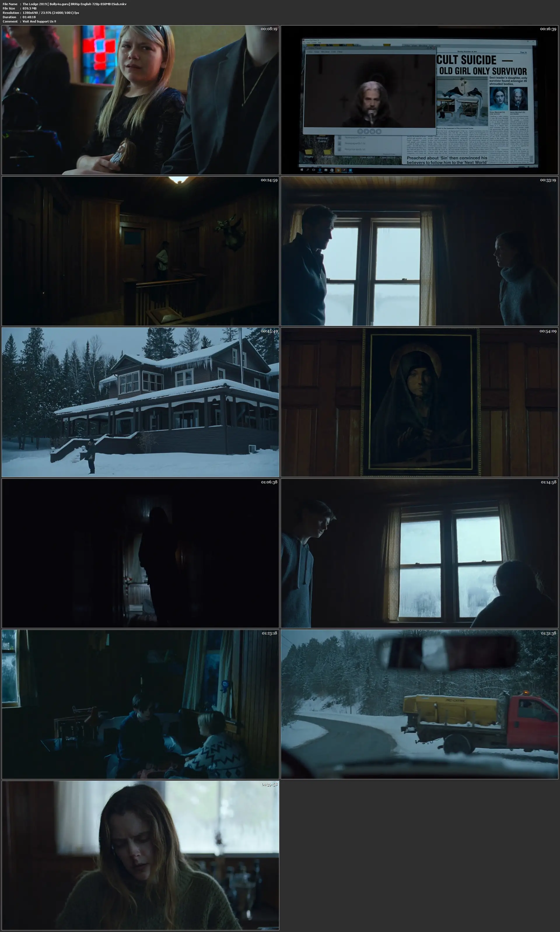 The Lodge 2019 BRRip 850Mb English 720p ESub Download
